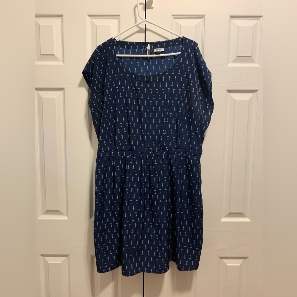 Old Navy, XXL Key Pattern Dress, Blue